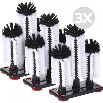 Bar up 3x Kartáče na mytí sklenic - 19x10x25 cm