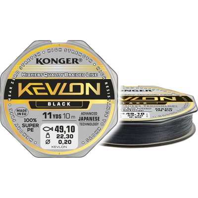 Konger Pletenka KEVLON X4 BLACK 10m Průměr: 0,18mm