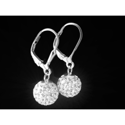 Jewelry náušnice koule s krystalky z chirurgické oceli NS130153