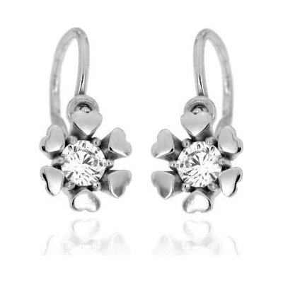 Zlatnictví U Kostela zlaté dětské náušnice bílé kytičky 021B