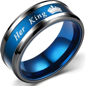 HARAHU Пръстен My King - Черен / Син / 52mm KP32089