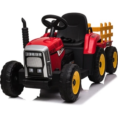 ROLLZONE Tractor 12V - Детски акумулаторен трактор, Червен, EVA гуми (XMX611-red)