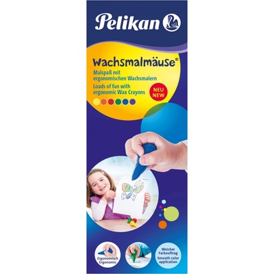 Pelikan Voskové pastelky Myška 6 ks v krabičke