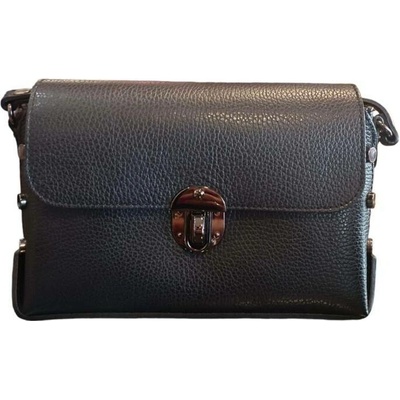 Vera Pelle střední kožená crossbody se cvočky 8331 blk černá