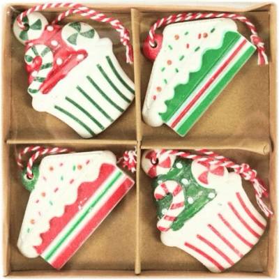 Textilomanie Sada 4 ks vianočných ozdôb CHRISTMAS PATISSERIE 6 cm