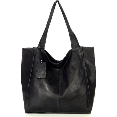 Mazzini Marco kožená shopper kabelka v102d čierna