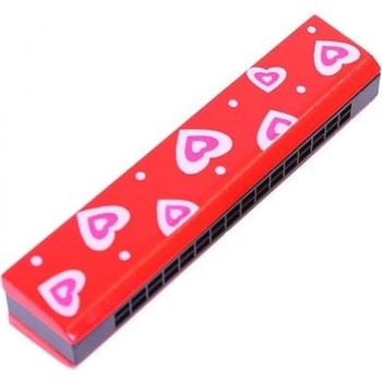 Bigjigs Toys Bigjigs- Червена дървена хармоника (BJ191_1)