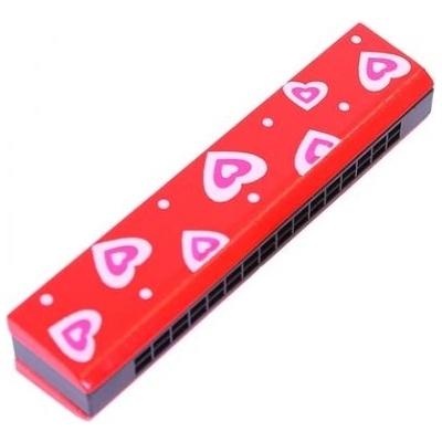 Bigjigs Toys Bigjigs- Червена дървена хармоника (BJ191_1)