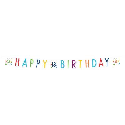 Банер - "Happy Birthday" Конфети 18