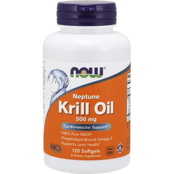 NOW NOW Krill Oil Neptune (масло от крил), 500 мг, 120 софтгел капсули