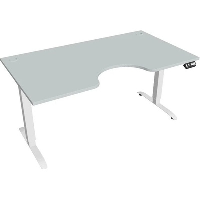 Hobis Office Pro psací stůl Motion MS ERGO 2 Šířka: 160 cm, Barva desky: šedá, Barva kovu: bílá RAL 9016 Šířka 120-180 cm / 27 barevných variant