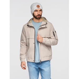 Ombre Clothing Мъжко функционално преходно яке с качулка - бежово V3 OM-JANP-0225 Ombre Clothing Ombre Clothing | Bezhov | МЪЖЕ | S