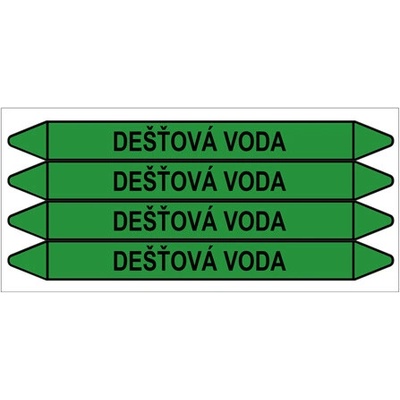 Značení potrubí, dešťová voda,4 ks, 250 × 26 mm PZ 008988
