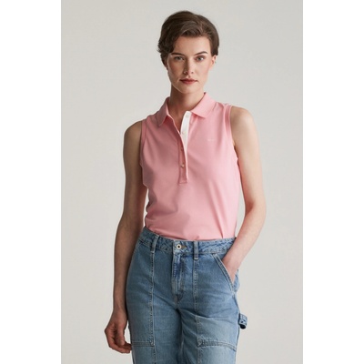 Gant CONTRAST COLLAR SLEEVELESS PIQUE GERANIUM PINK