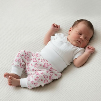 Baby Service Dojčenské nohavice buggy mušelín Srdce