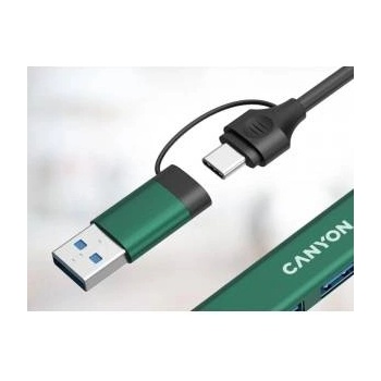 CANYON HUB DS-02 4 in 1 USB-A/C Green