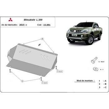Scut Motor - Румъния Метална кора под радиатор mitsubishi l200 (kj_) от 2015 (73876)