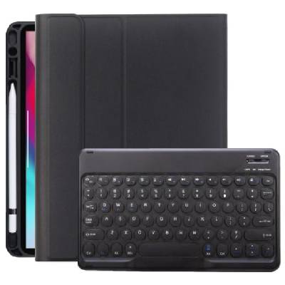 Калъф с клавиатура с кръгли бутони, тъчпад и място за Apple Pencil за iPad Air 4 (2020) / Air 5 (2022) / Pro 11" (2018) - черно (75464)