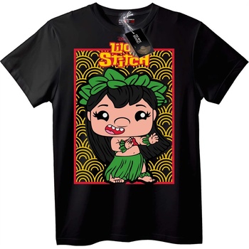 NOONEBRAND Тениска Lilo & Stitch хула танцьор - L, Black