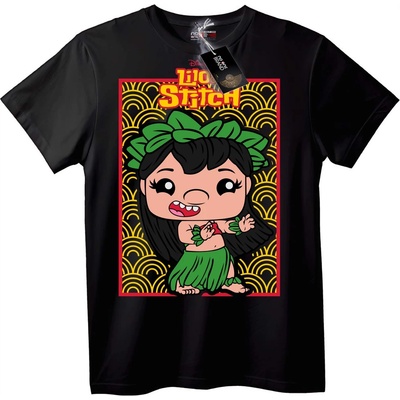 NOONEBRAND Тениска Lilo & Stitch хула танцьор - L, Black