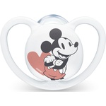 Nuk Силиконова залъгалка Nuk - Space Mickey, 18-36 m, бяла, с кутийка (10739747) - baby