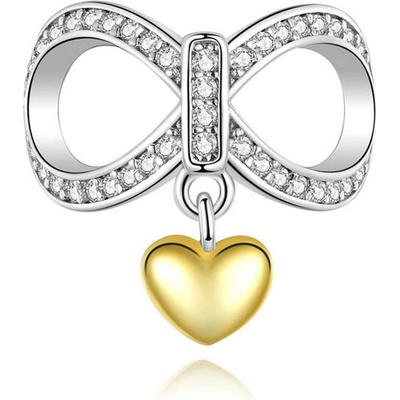 P&J Jewellery Stříbrný visací přívěsek Zlaté srdce SB81