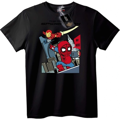 NOONEBRAND Тениска Spider-Man и Iron Man Герои - 4XL, Black