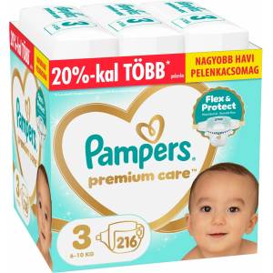 Pampers Premium Care Месечен пакет пелени 6-10 kg Midi 3 (216бр) (80883542)