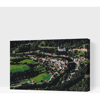 Painting Queens Malování podle čísel Výhled na Hrad Rožmberk 60 x 80 cm vypnuté plátno na rám PBN/CASTLEROZMBERK3/60 x 80/W