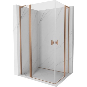 Mexen Mist L Duo душ кабина шарнирна 120 x 90 см, прозрачна, четкана мед - 8A4L-120-090-65-00 (8A4L-120-090-65-00)