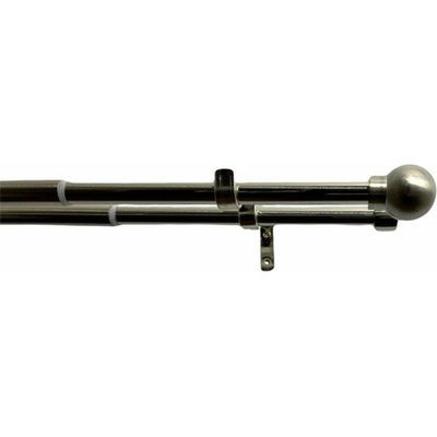 Dvojitá záclonová souprava roztaž. Koule 16/19 mm ušl. ocel, 200 - 350 cm