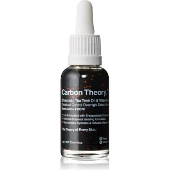 Carbon Theory Charcoal, Tea Tree Oil & Vitamin E регенериращ нощен серум с ревитализиращ ефект за проблемна кожа 30ml