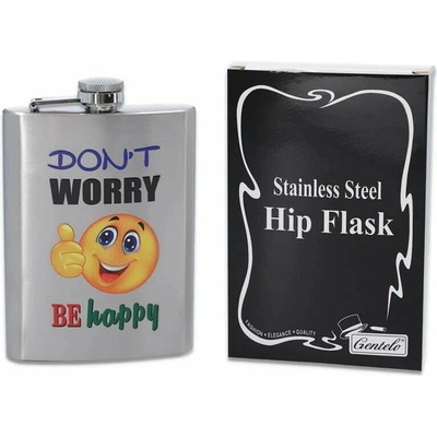 Ploskačka nerezová Don't Worry Be Happy 240 ml