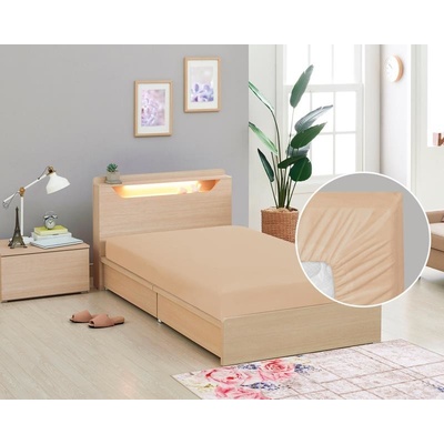 Bellatex Prostěradlo plátěné s gumou bavlna kávové 90x200