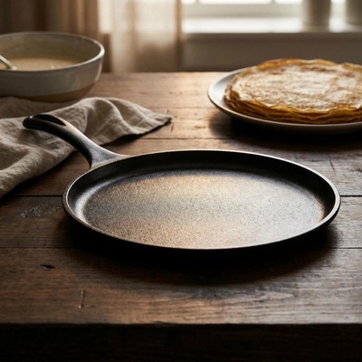Lodge Litinová pánev na palačinky MAMBO černá 26 cm