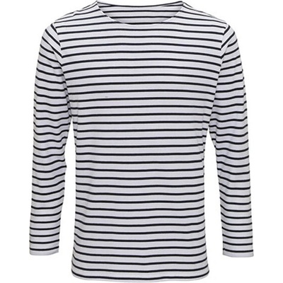 Asquith & Fox pánske tričko s dlhým rukávom AQ070 White-Navy
