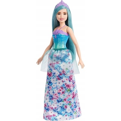 Barbie Kúzelná princezná modré vlasy a fialová korunka
