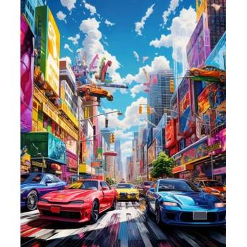 Norimpex - Puzzle Diamant painting: Colorful city 30x40cm - 1 - 39 piese