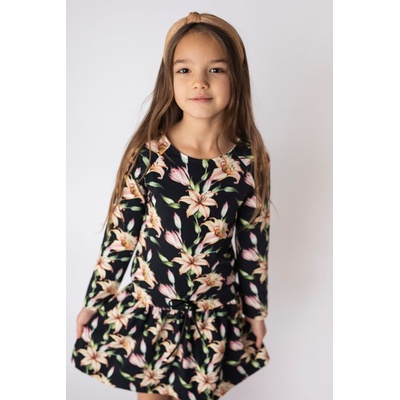 Lily Grey dětské šaty černá lilie – Sleviste.cz