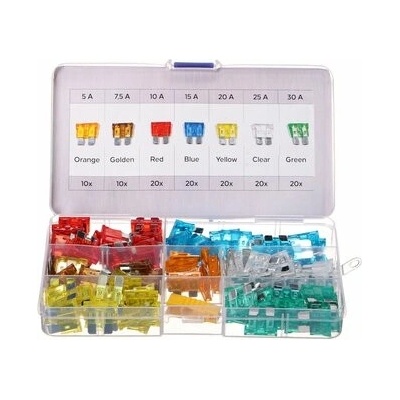 Sada nožových automobilových pojistek MECHANIC FUSE SET 1, 5-30A, 120ks SIXTOL