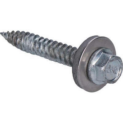 samozávrtná skrutka bimetalová, 6x38mm, s podložkou s priemerom 16mm, pre plechy do 2mm
