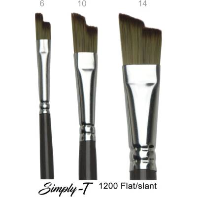 Plochý štetec t_brush, syntetické zlaté štetiny, krátka rukoväť