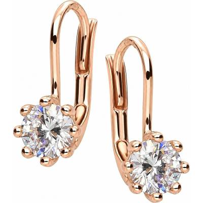 Zlaton Náušnice růžové zlato visací se zirkony 1.4cm 1.8g N14052602830