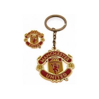 Manchester United official Manchester United ключодържател и значка design set (j31krbmucr)