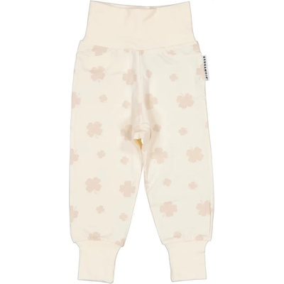 Geggamoja Bambusové dětské rostoucí kalhoty Beige clover