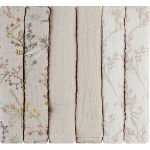 KikkaBoo Комплект 6 бр муселинови кърпички 30х30 см Secret Garden Beige (31103010109)
