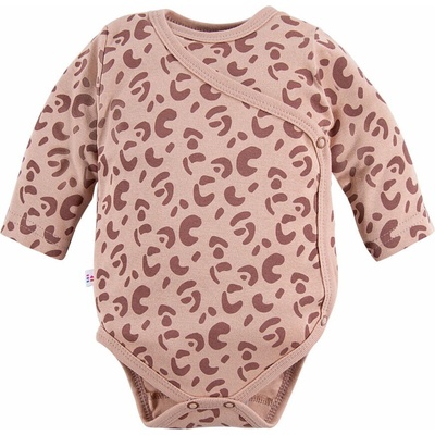 Kojenecké body s leopardím motivem béžový
