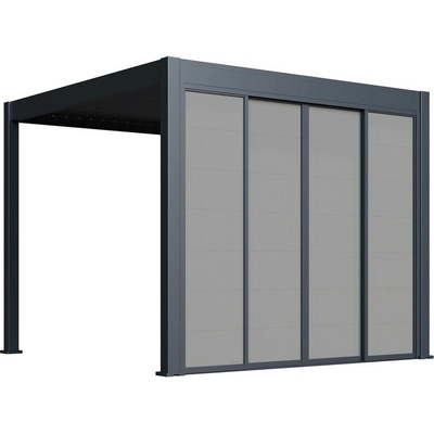 Rojaplast posuvná ZÁSTĚNA 3 m pro bioklimatickou pergolu - šedočerná – Zboží Dáma