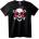 NOONEBRAND Тениска Skull с червени рози - 7XL, White