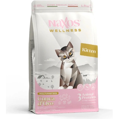 NAXOS CAT KITTEN k na báze kačacieho kuracieho a morčacieho mäsa 1,5 kg